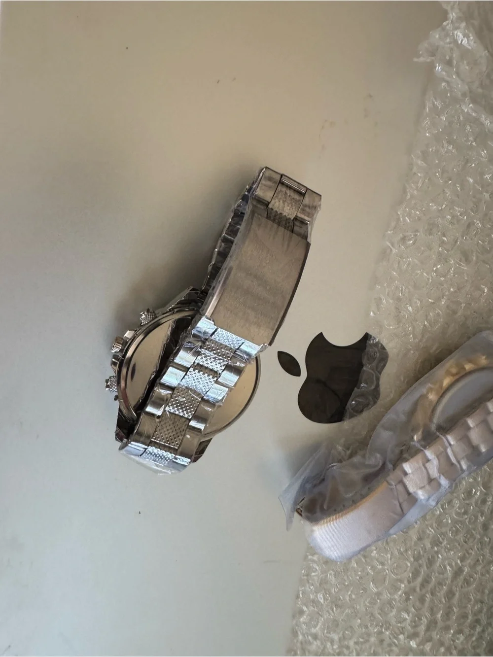New Silvertone quartz analog watch, protective film still on!